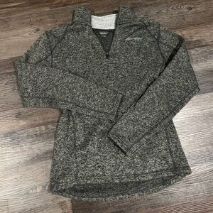 Eddie Bauer Women's Heathered Charcoal Quarter-Zip Pullover